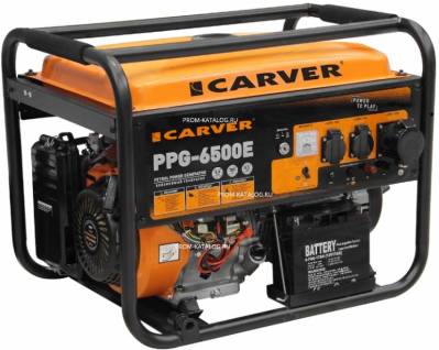Бензиновый генератор CARVER PPG-6500Е LT-188F 01.020.00005 